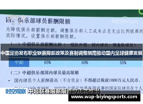 中国足协发布职业联赛降薪政策及赛制调整指南推动国内足球健康发展