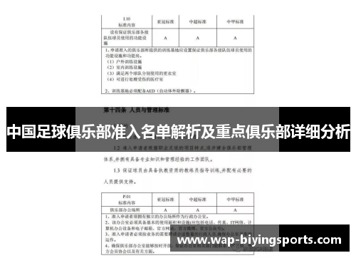 中国足球俱乐部准入名单解析及重点俱乐部详细分析