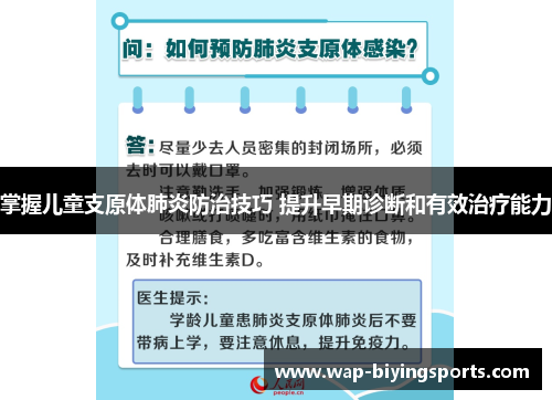 掌握儿童支原体肺炎防治技巧 提升早期诊断和有效治疗能力